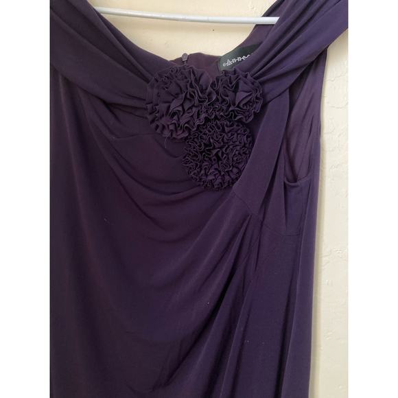 Connected Apparel Women's Dress Size 14 Purple Evening Ruched - Picture 4 of 7